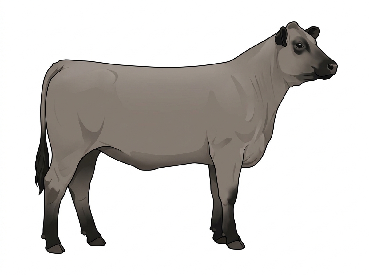Gray with black points 1/2 Chianina Cross Heifer