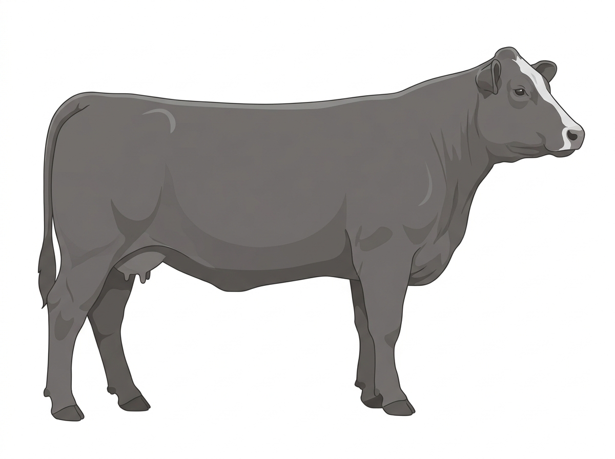 Gray with minimal white face markings 1/2 Chianina Cross Cow