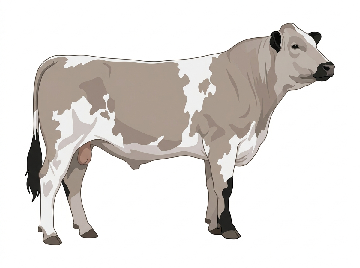 Light gray roan with black points 1/2 Chianina Cross Bull
