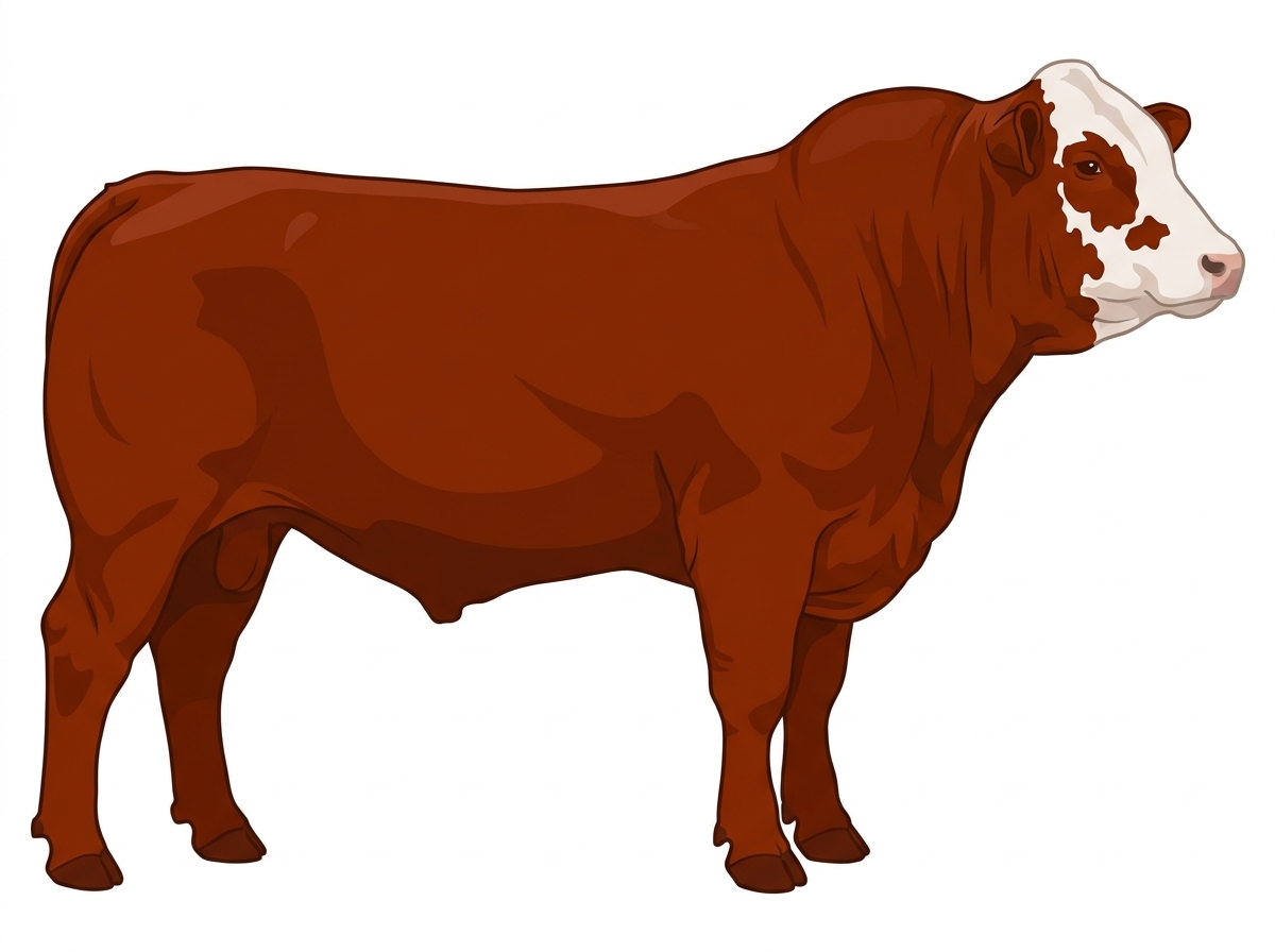 Red with a partial white face 1/2 Chianina Cross Bull