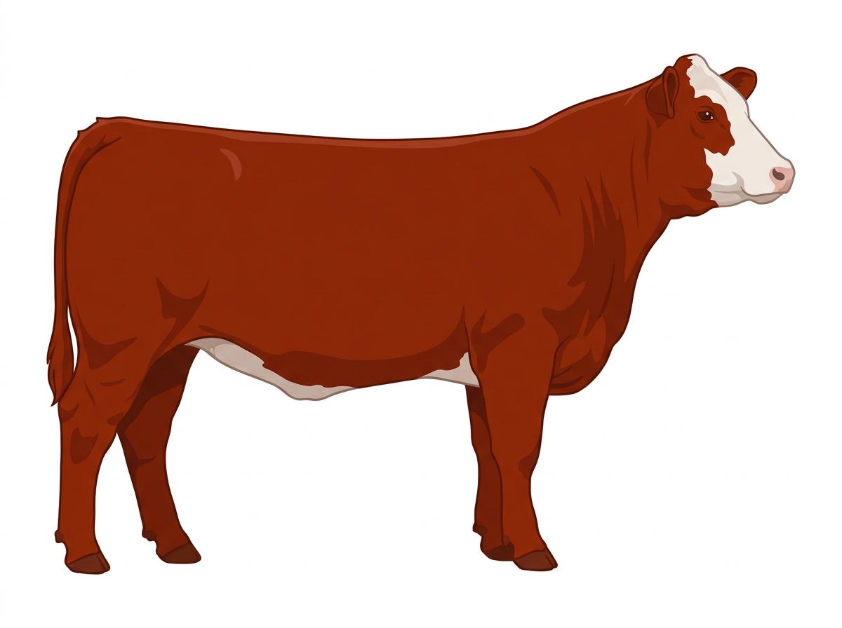 Red with a partial white face 1/2 Chianina Cross Heifer