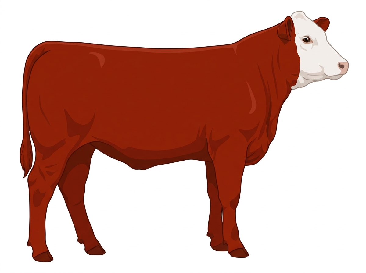 Red with a white face 1/2 Chianina Cross Heifer