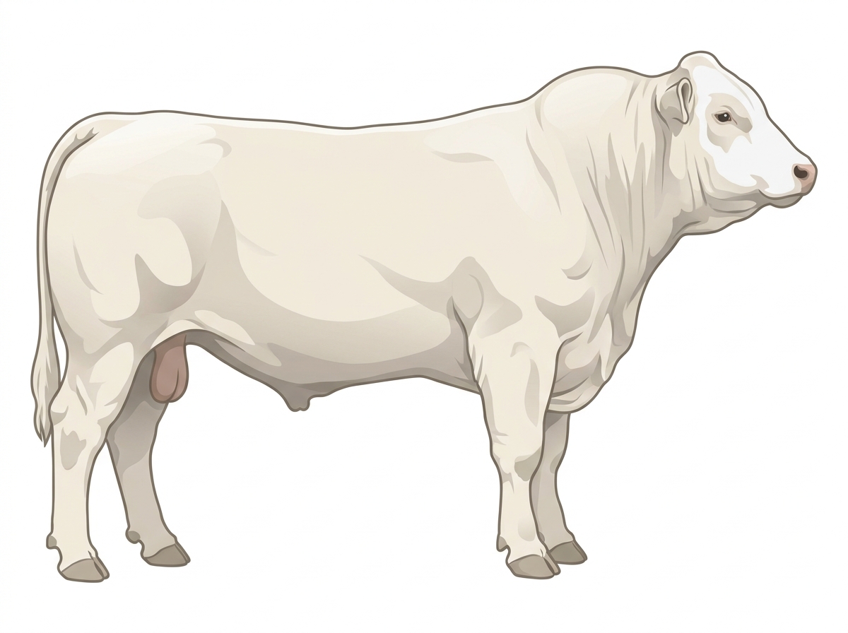 White with a partial white face 1/2 Chianina Cross Bull