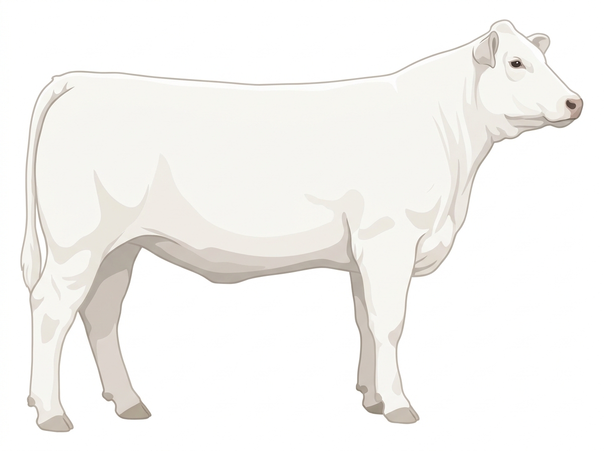 White with a partial white face 1/2 Chianina Cross Heifer