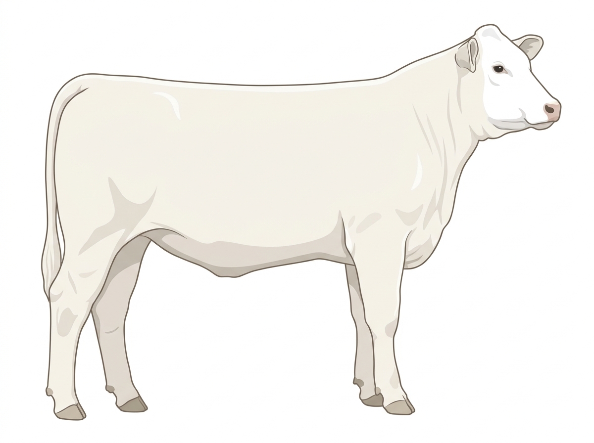 White with a white face 1/2 Chianina Cross Heifer