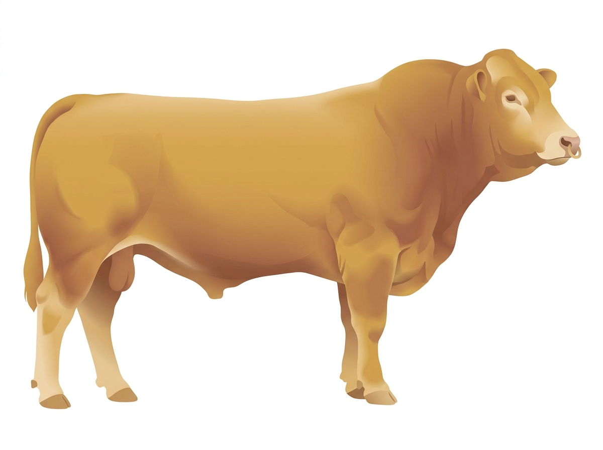 Gold with a pale muzzle ring and lighter underline 1/2 Gelbvieh 1/2 Limousin Bull