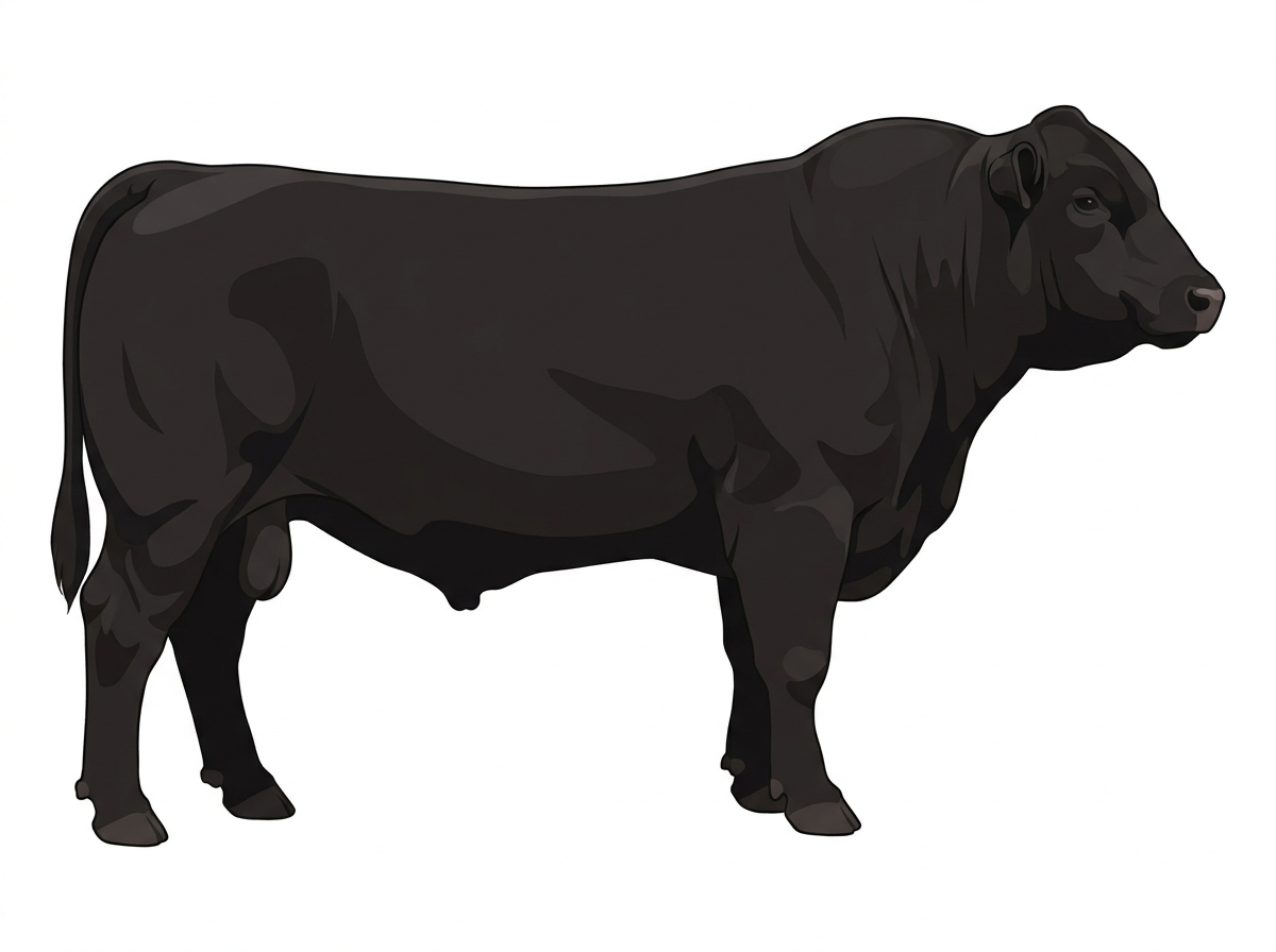 Black 1/2 Gelbvieh Cross Bull