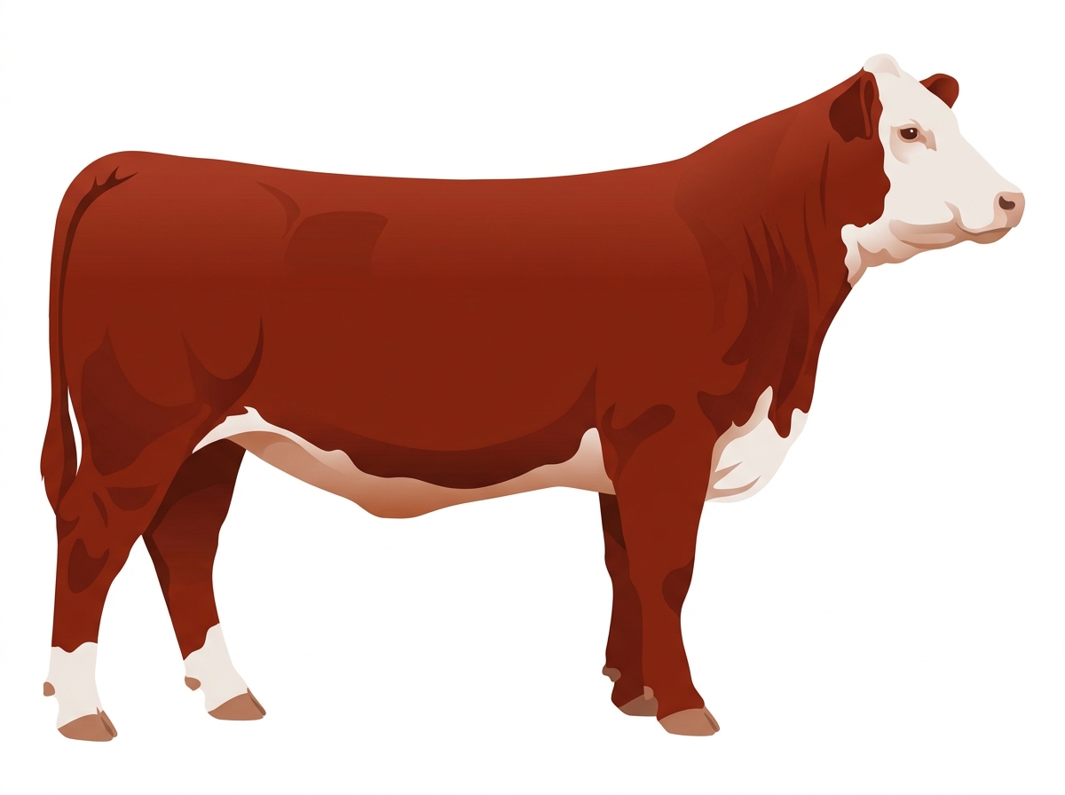 Red with a white face 1/2 Hereford 1/2 Limousin Heifer