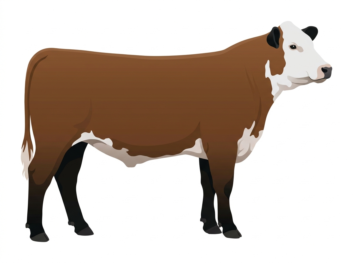 Brown with black points and a white face 1/2 Hereford Cross Steer