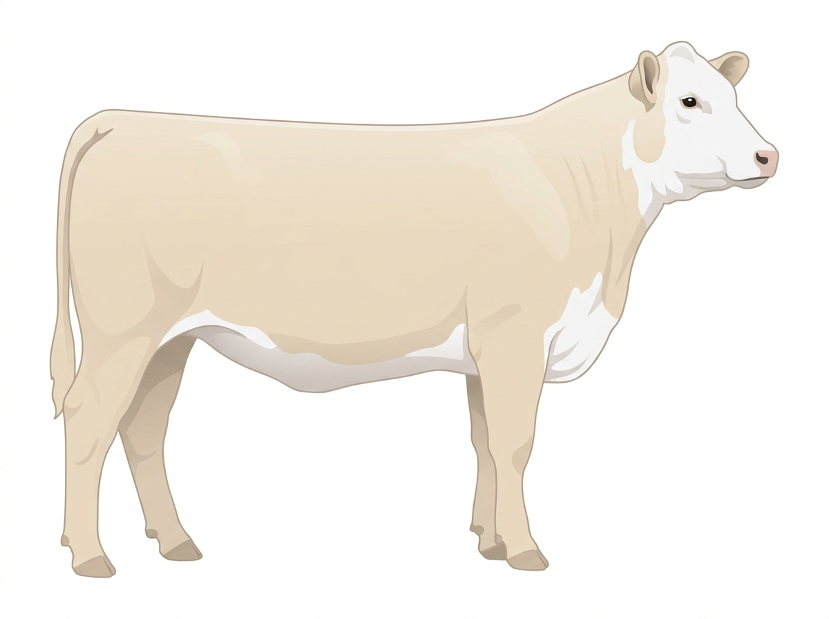 Cream with a white face 1/2 Hereford Cross Heifer