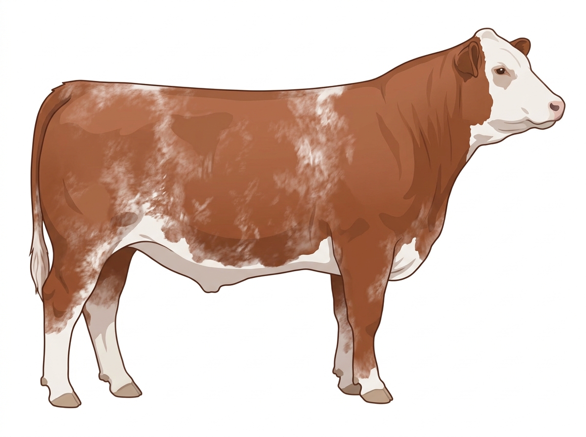 Light red roan with a white face 1/2 Hereford Cross Steer