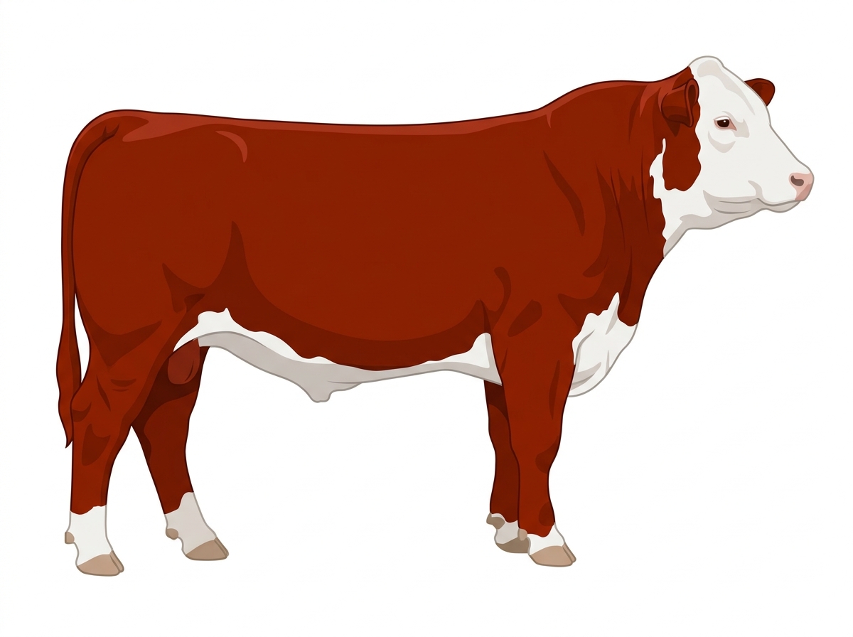 Red 1/2 Hereford Cross Bull