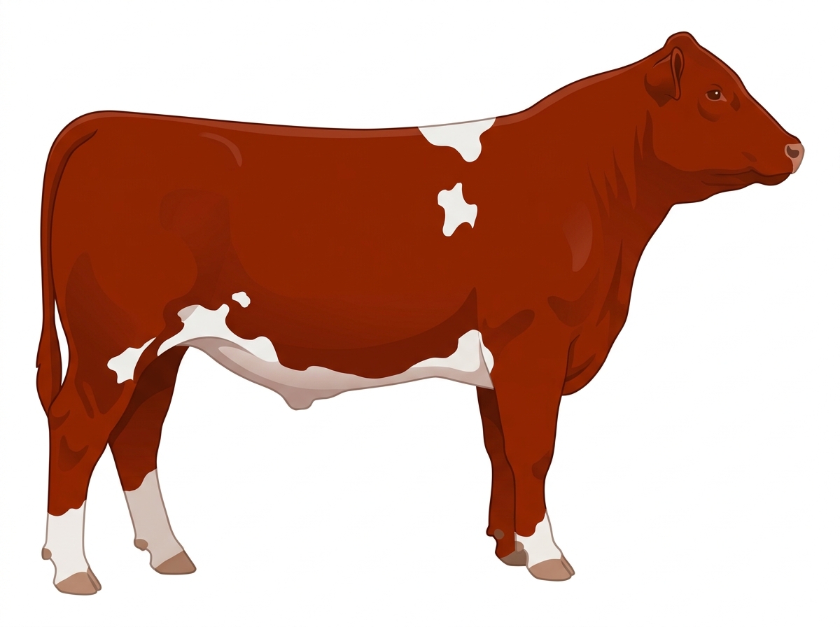 Red with a few white spots 1/2 Hereford Cross Steer