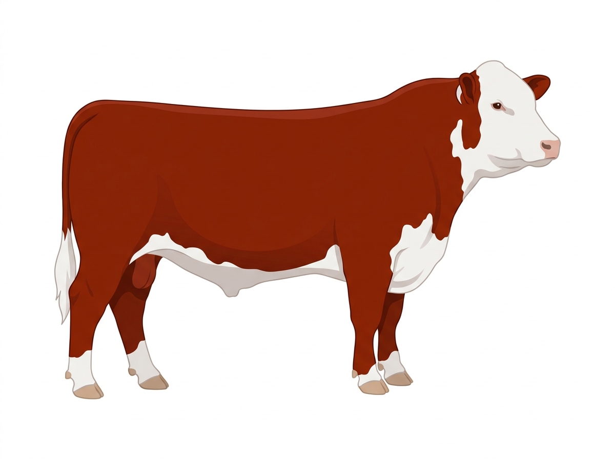 Red with a white face 1/2 Hereford Cross Bull