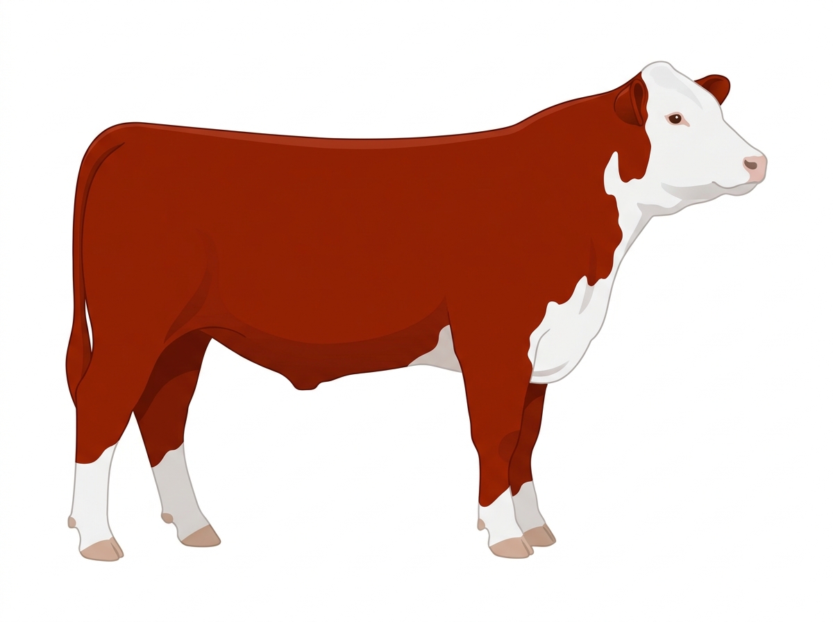 Red with a white face 1/2 Hereford Cross Steer