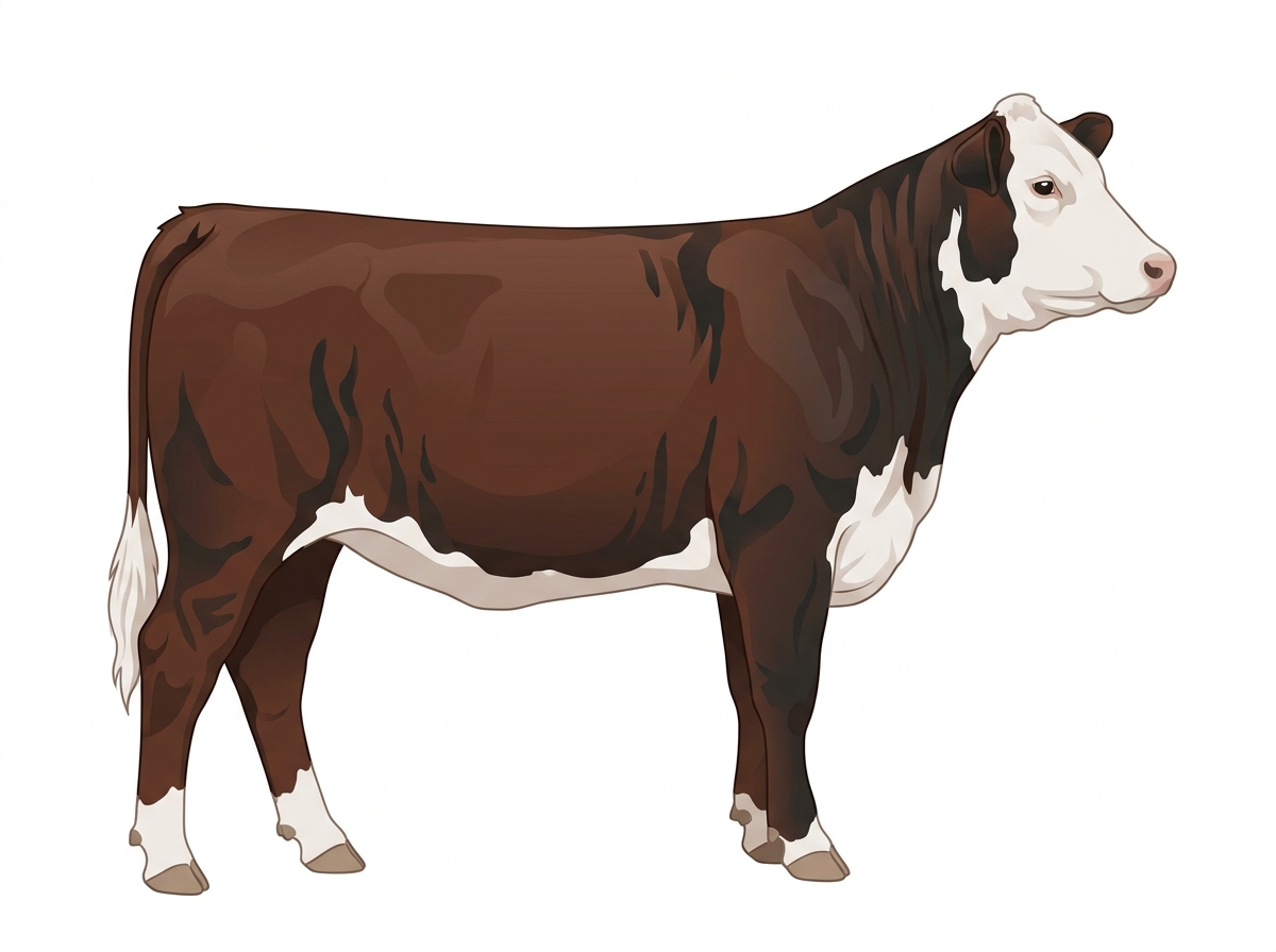 Smoky brindle with black stripes 1/2 Hereford Cross Heifer