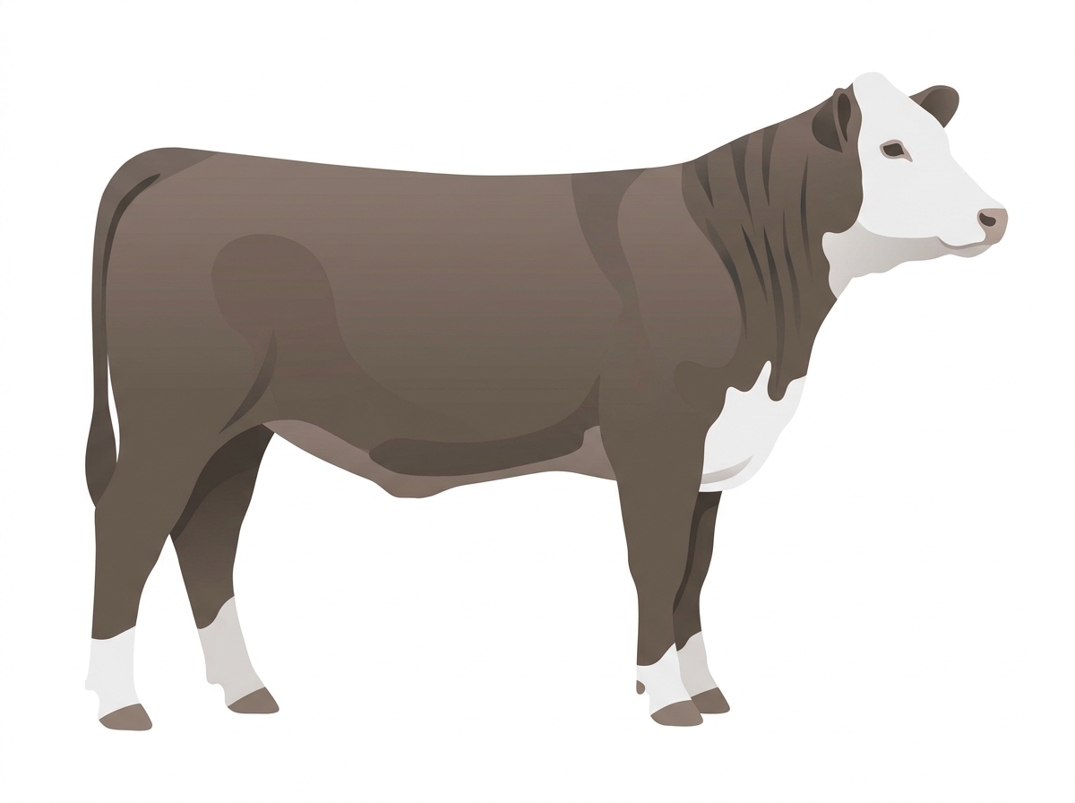 Smoky brindle with faint black striping and a white face 1/2 Hereford Cross Heifer