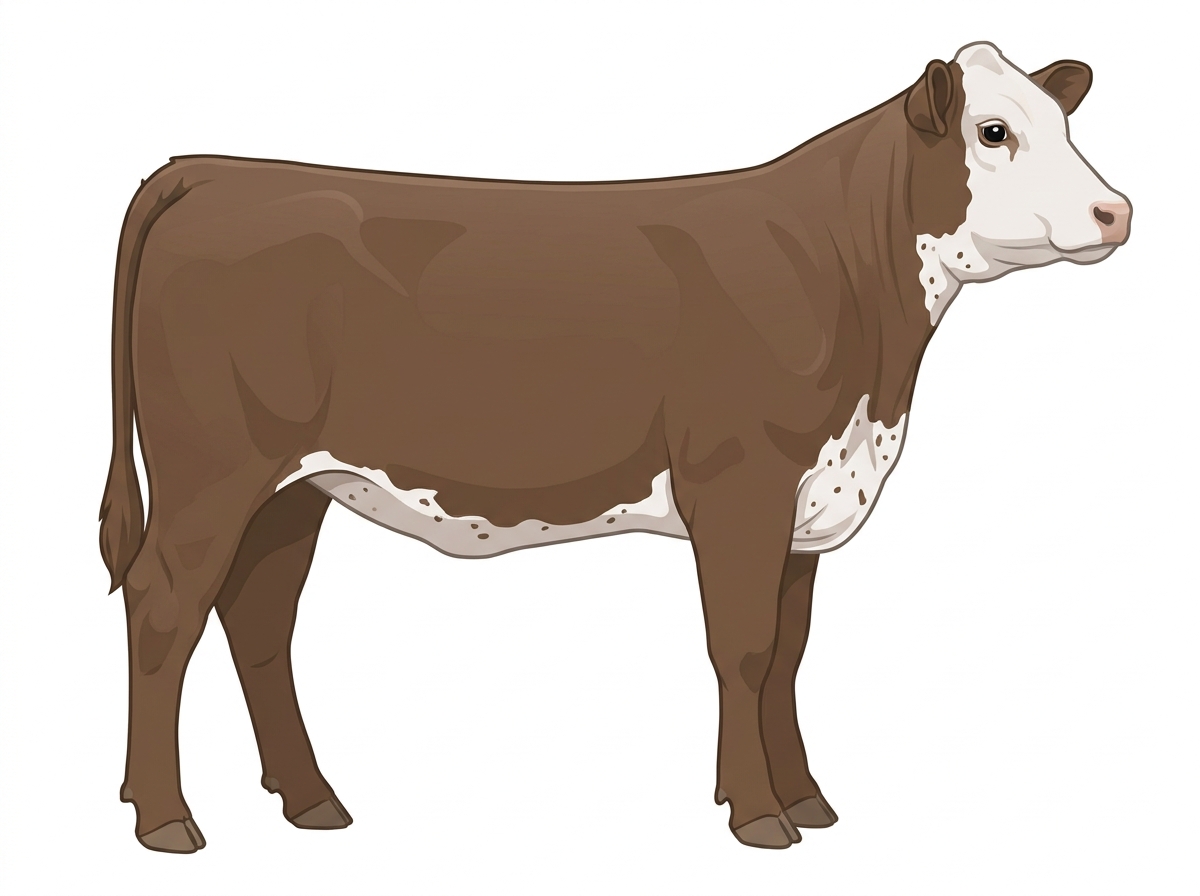Smoky with a partial white face and ticking in the white 1/2 Hereford Cross Heifer