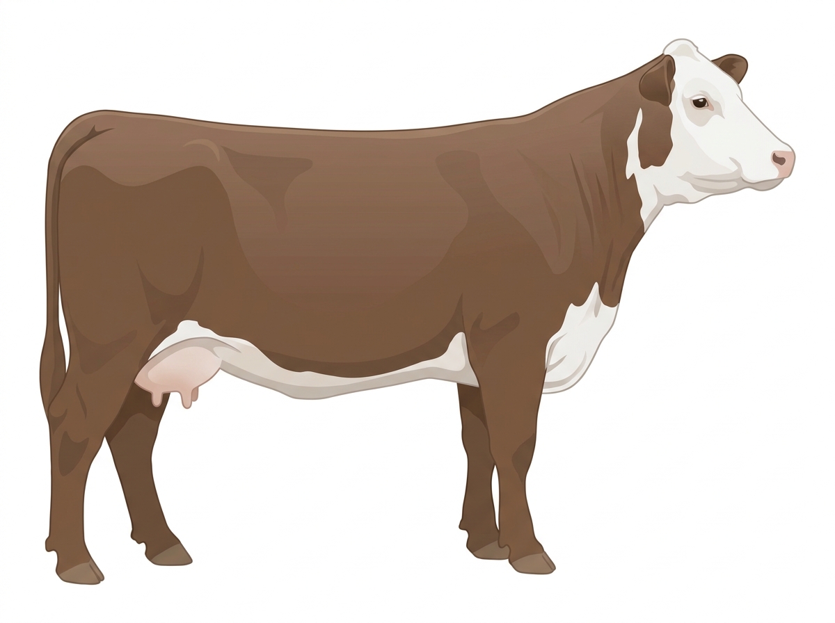 Smoky with a white face 1/2 Hereford Cross Cow