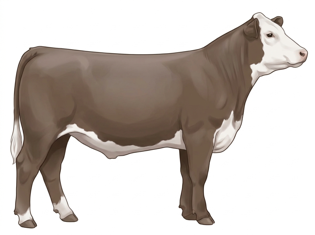 Smoky with a white face 1/2 Hereford Cross Steer