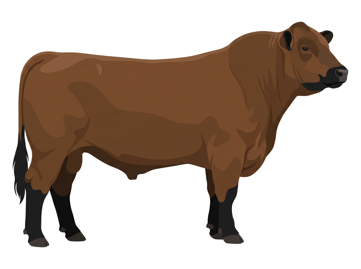Brown with black points 1/2 Highlander Cross Bull