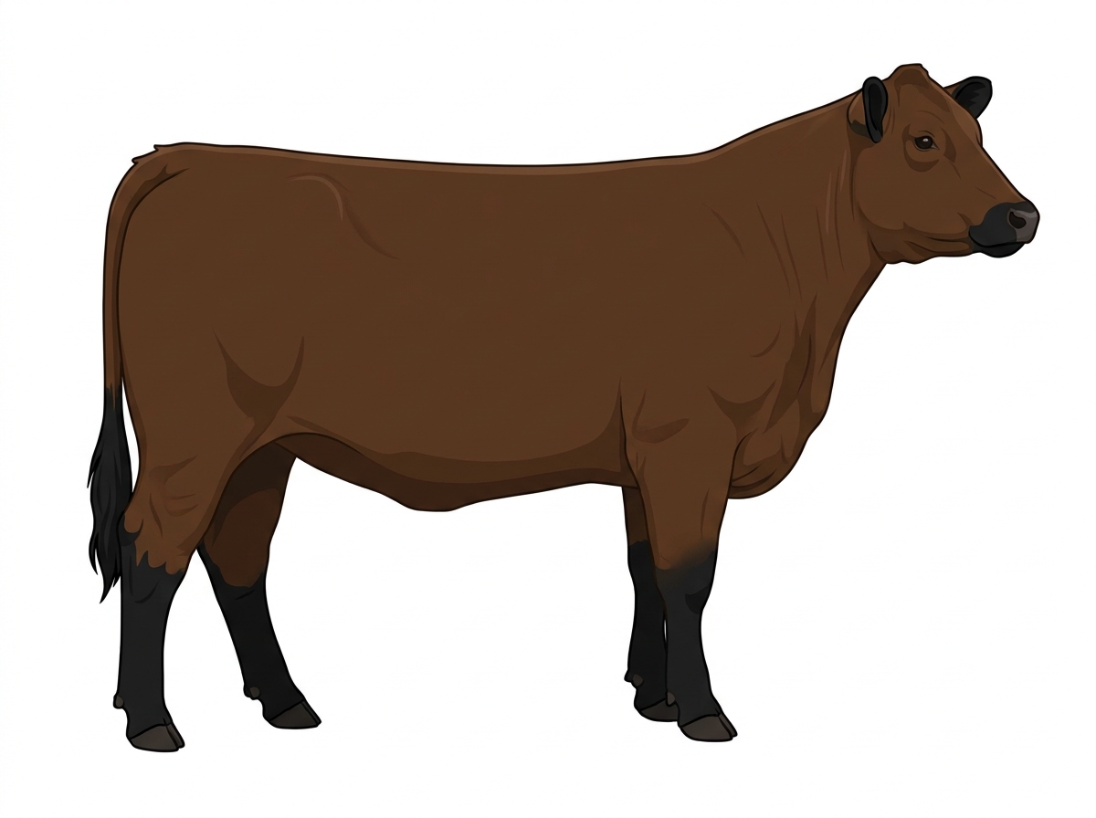 Brown with black points 1/2 Highlander Cross Heifer