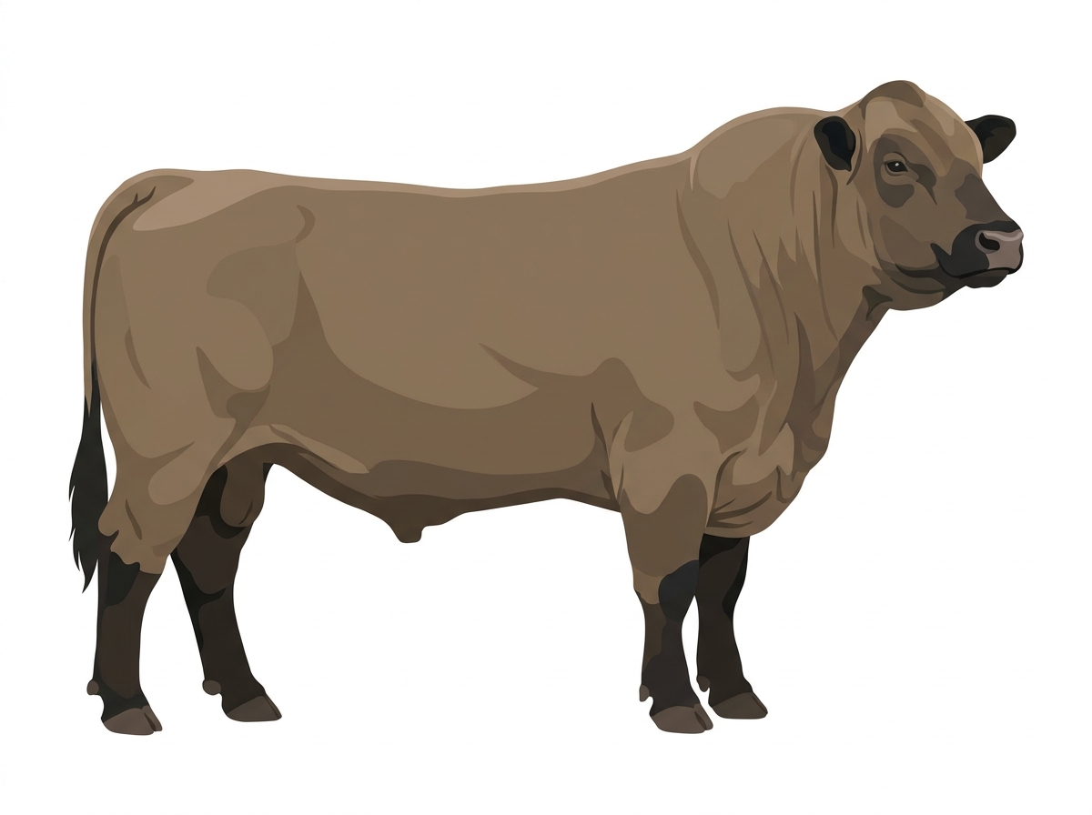 Dun with black points 1/2 Highlander Cross Bull