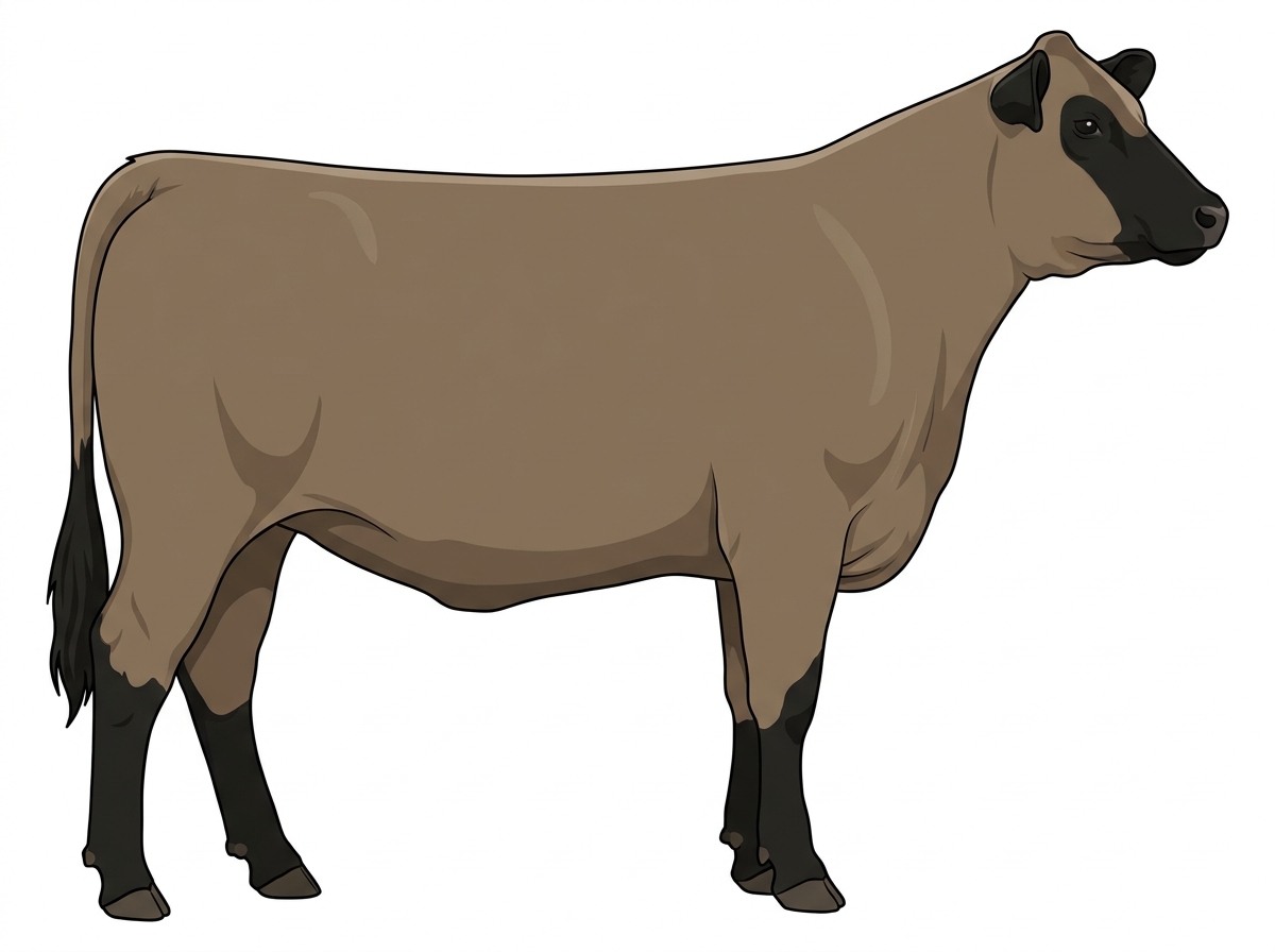 Dun with black points 1/2 Highlander Cross Heifer
