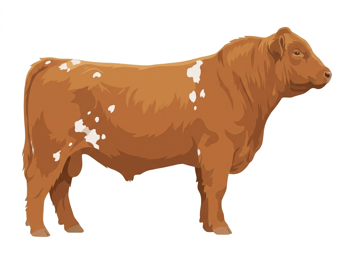 Gold with white spots 1/2 Highlander Cross Bull