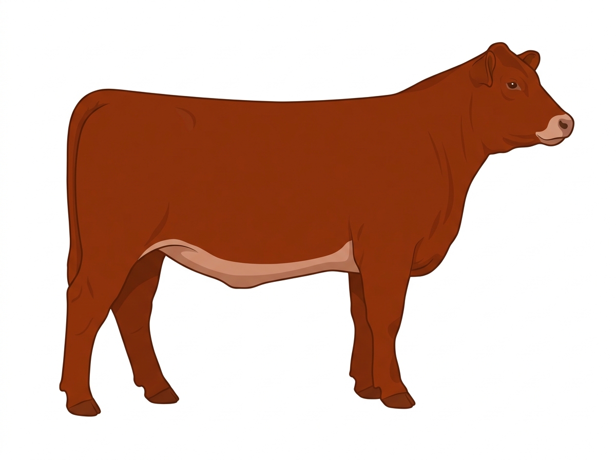 Red with a pale muzzle ring and lighter underline 1/2 Highlander Cross Heifer