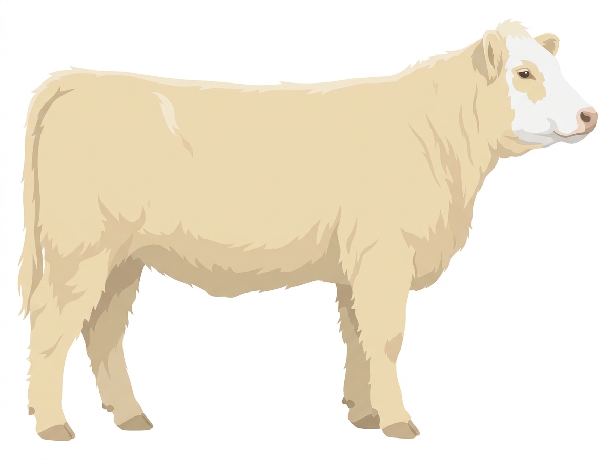 White with a partial white face 1/2 Highlander Cross Heifer