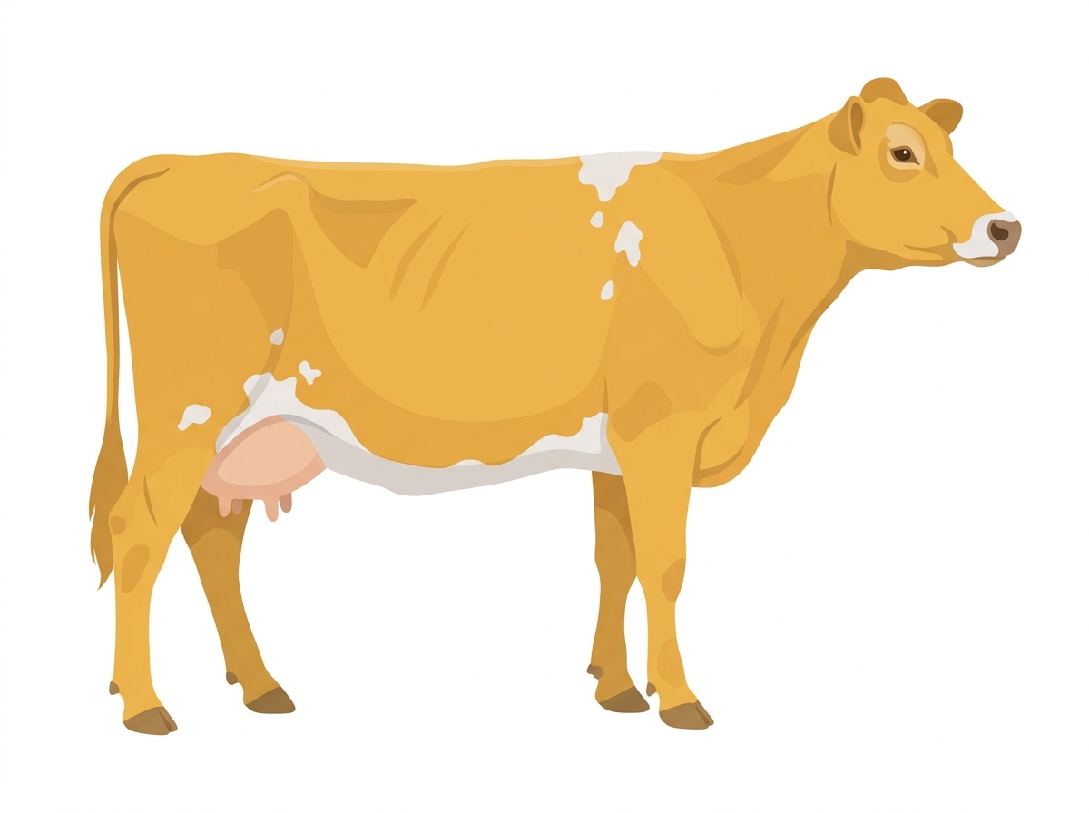 Yellow Dun with a pale muzzle ring and lighter underline and a few white spots 1/2 Highlander Cross Cow