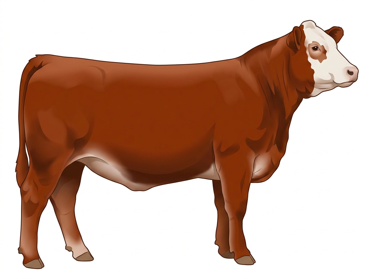 Red with a white face 1/2 Limousin 1/2 Simmental Heifer