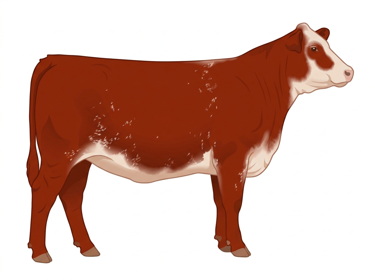 Red with ticking in the white 1/2 Limousin 1/2 Simmental Heifer