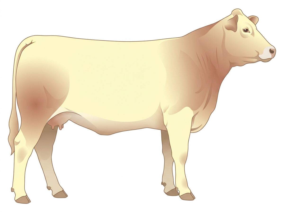 Cream with a pale muzzle ring and lighter underline 1/2 Limousin Cross Cow