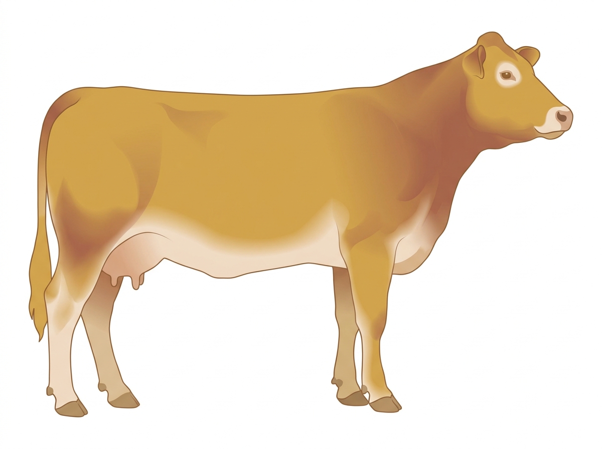 Gold with a pale muzzle ring and lighter underline 1/2 Limousin Cross Cow