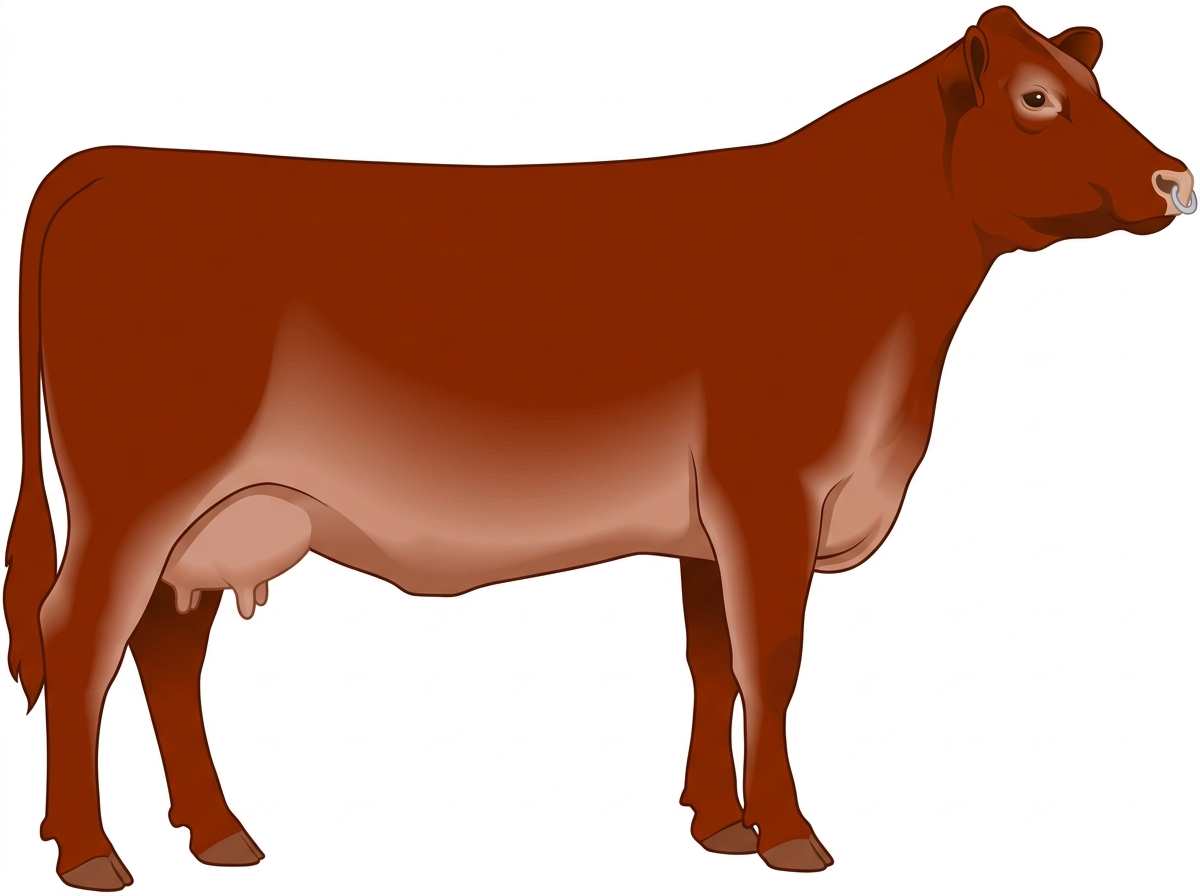 Red with a pale muzzle ring and lighter underline 1/2 Limousin Cross Cow