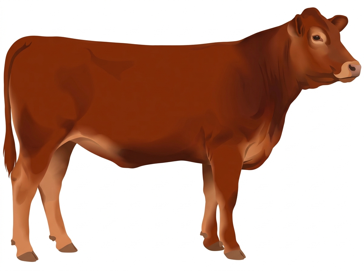Red with a pale muzzle ring and lighter underline 1/2 Limousin Cross Heifer