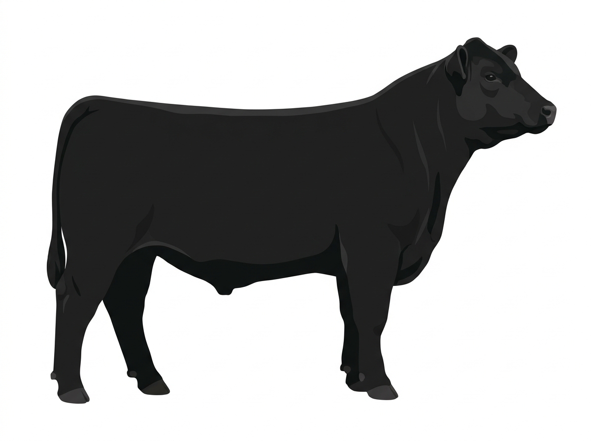 Black 1/2 Red Angus Cross Steer