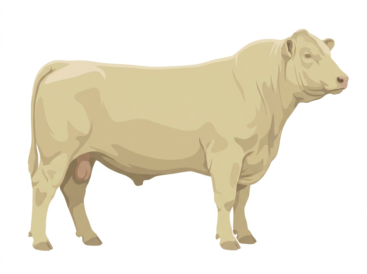 Cream 1/2 Red Angus Cross Bull