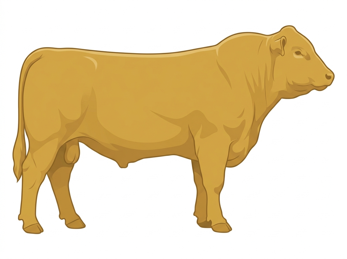 Gold 1/2 Red Angus Cross Bull