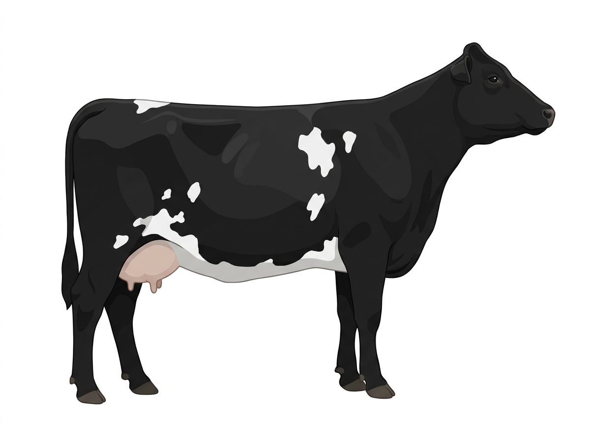 Black with a few white spots 1/2 Simmental Cross Cow