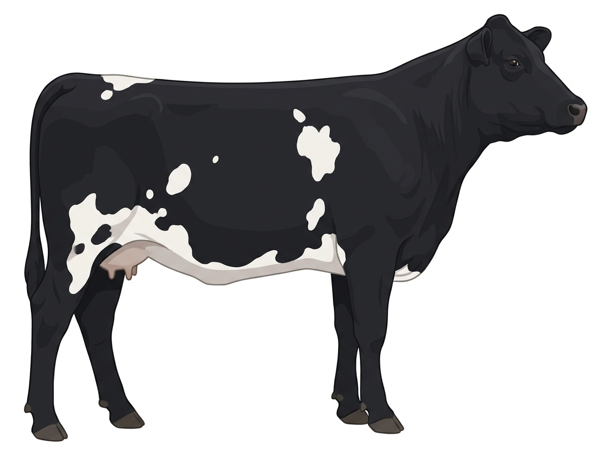 Black with white spots 1/2 Simmental Cross Cow