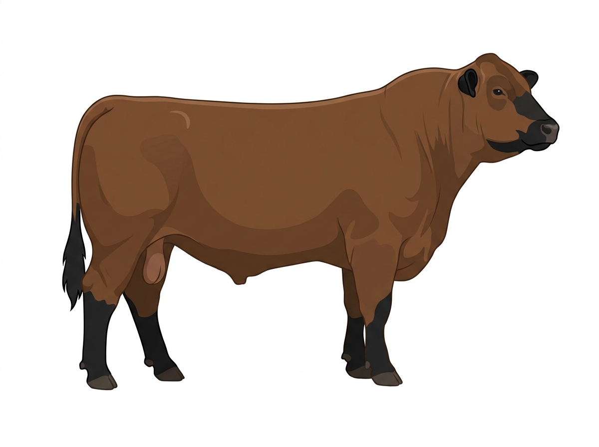 Brown with black points 1/2 Simmental Cross Bull