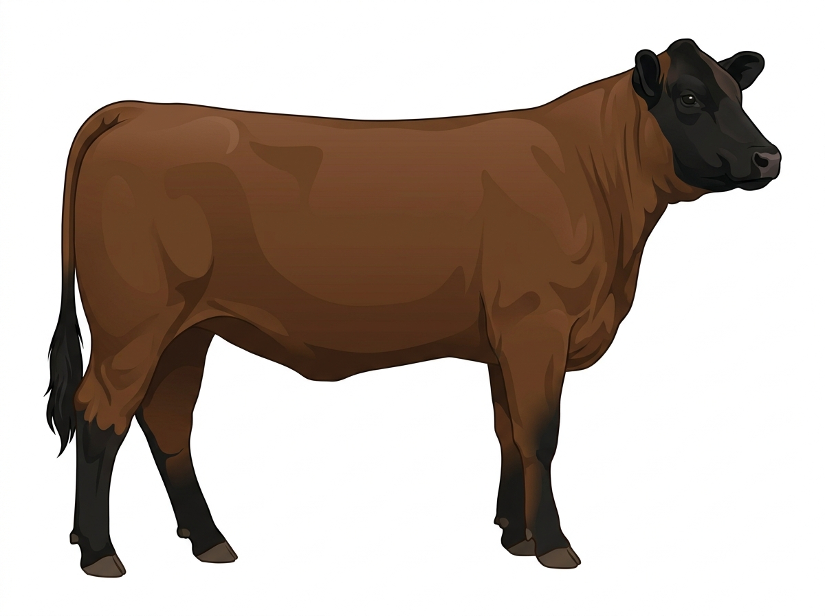 Brown with black points 1/2 Simmental Cross Heifer