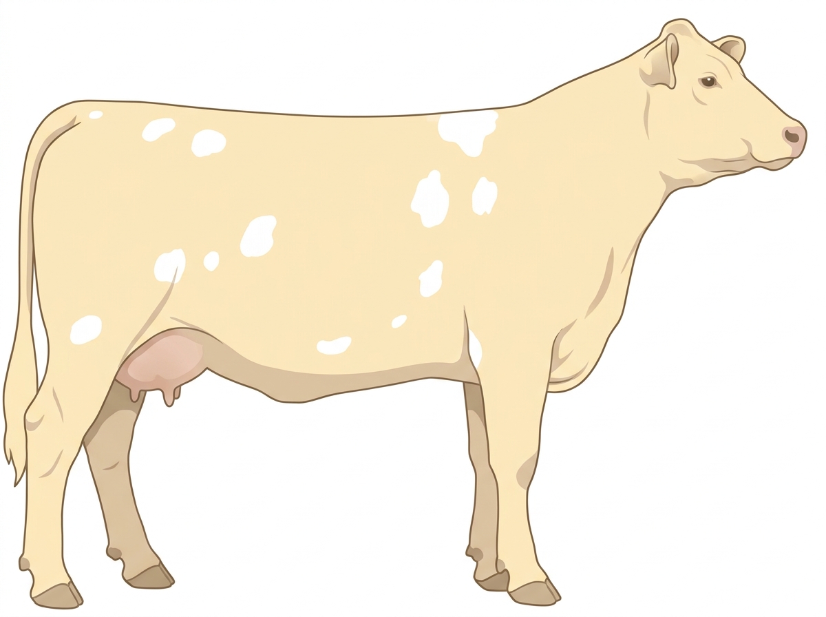 Cream with a few white spots 1/2 Simmental Cross Cow
