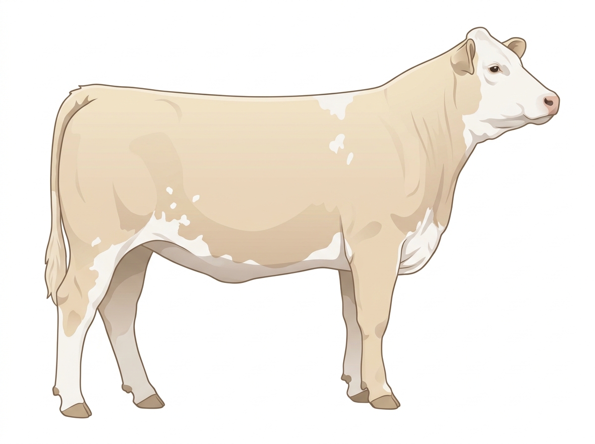 Cream with a white face and a few white spots 1/2 Simmental Cross Heifer