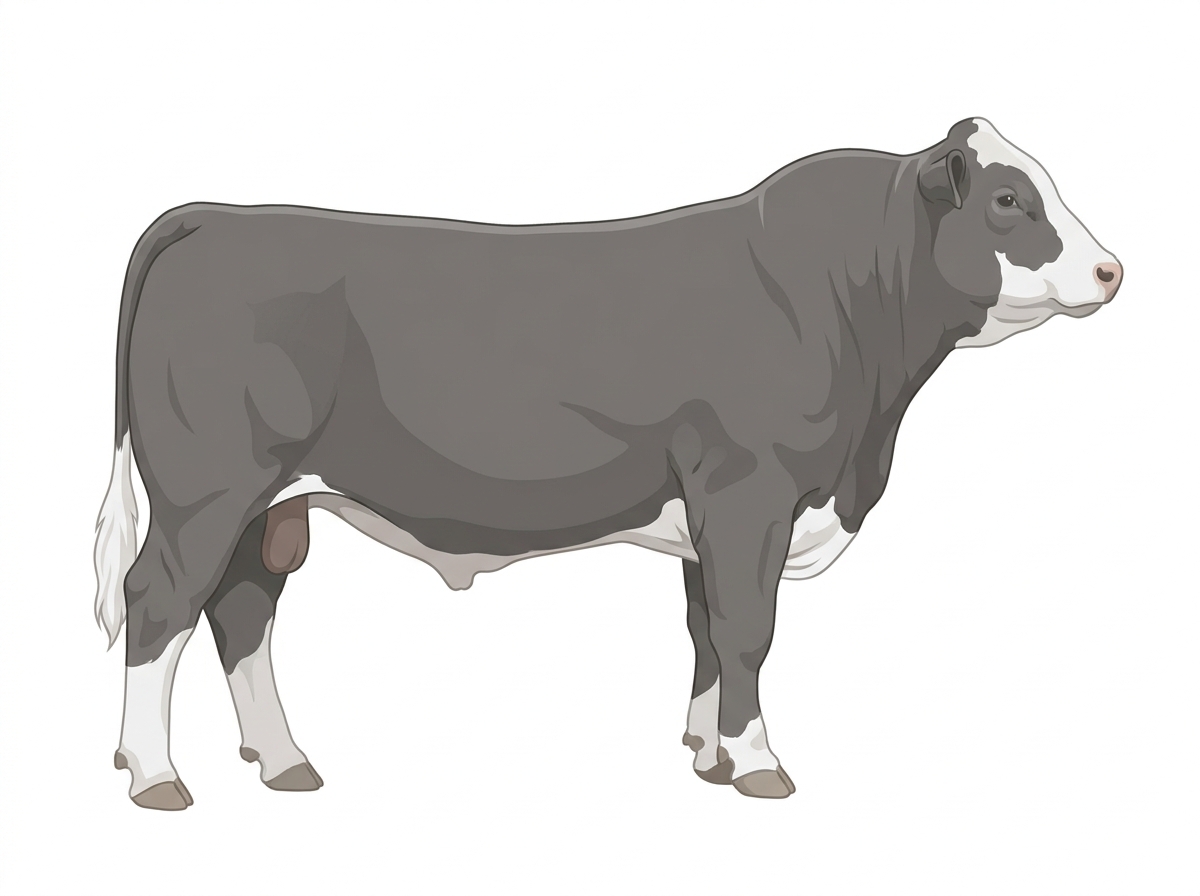 Gray 1/2 Simmental Cross Bull