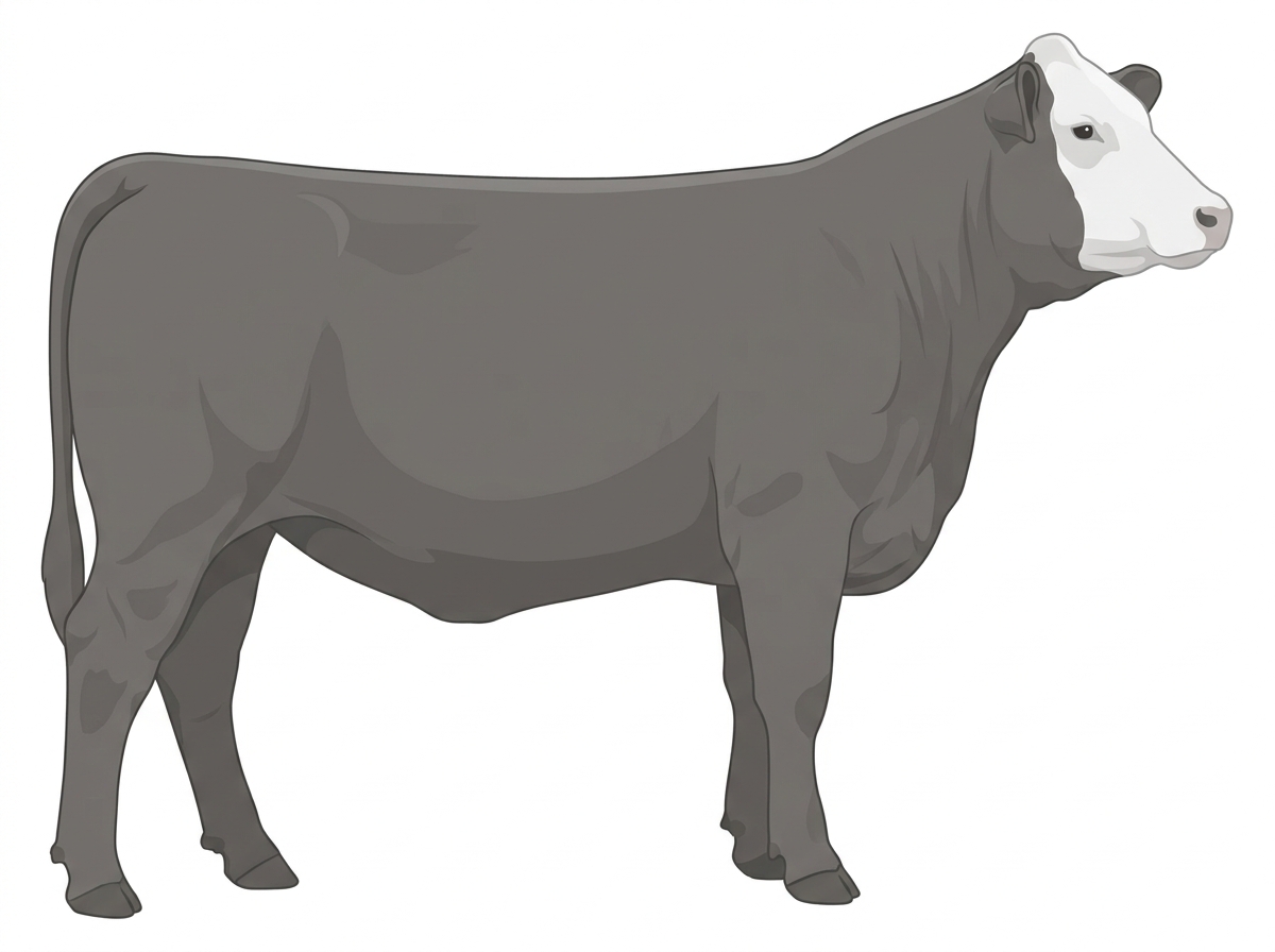Gray with a white face 1/2 Simmental Cross Heifer