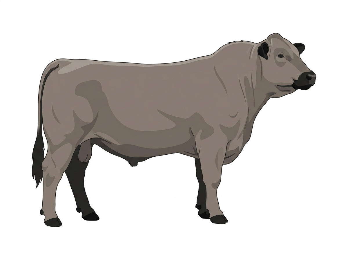 Gray with black points 1/2 Simmental Cross Bull